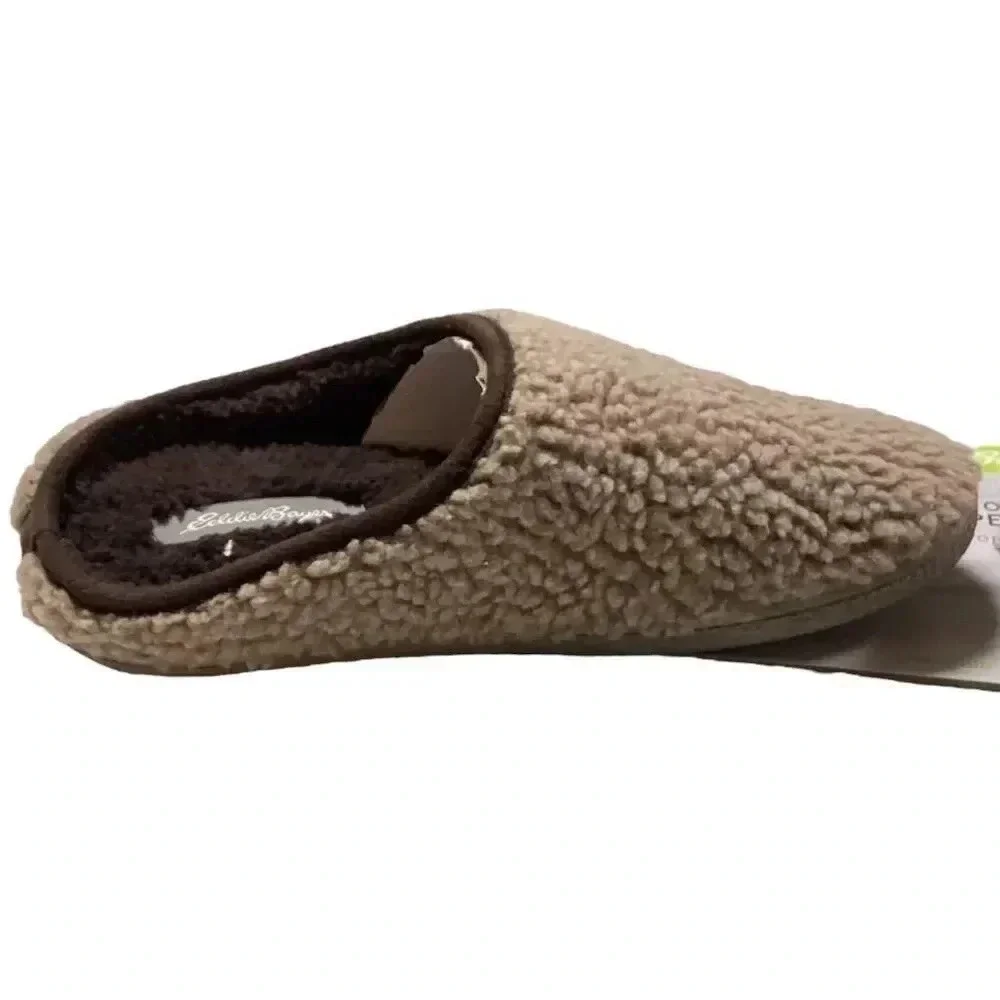 Eddie Bauer Slippers Mens Medium 8-9 Brown Casey Bedroom House Vegan Shoes New